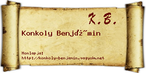 Konkoly Benjámin névjegykártya